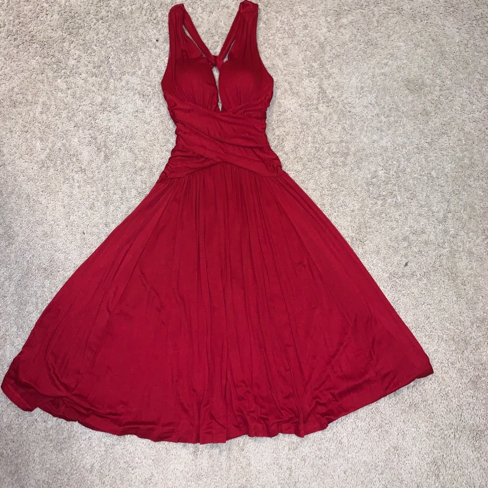 Low cut front and back midi dress